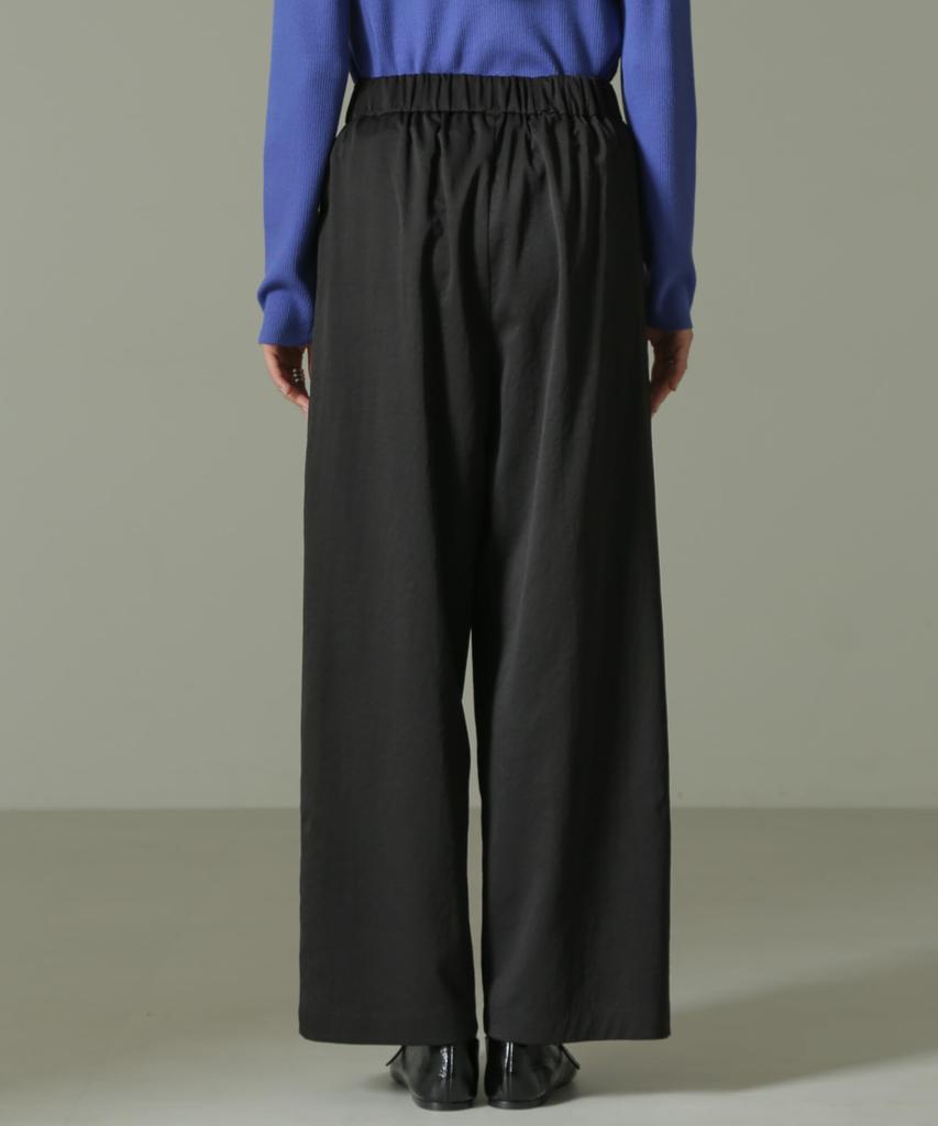 Nano Universe Wide F Women's Two-Tuck Pants, 010, Black, 673-5127302