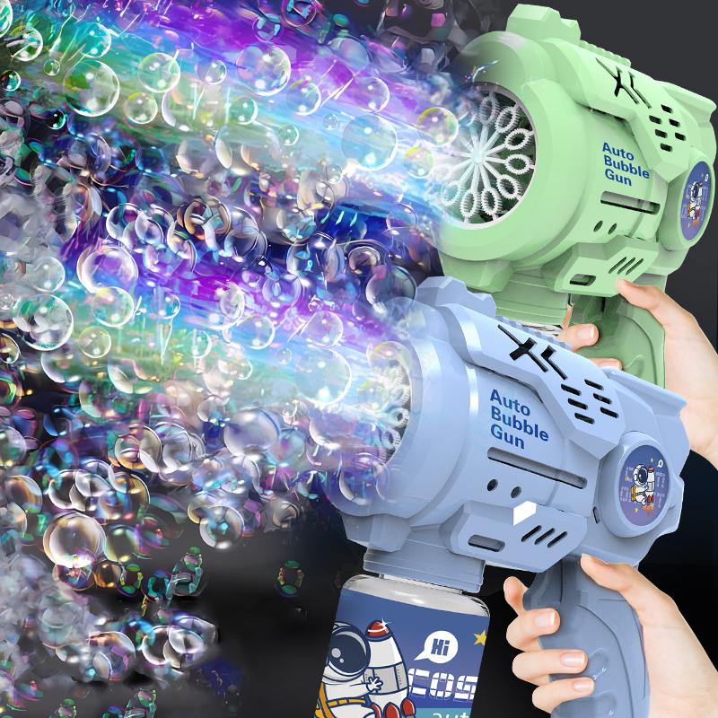 12 Hole Children's Astronaut Bubble Machine Fully Automatic Handheld Bubble Blowing Gun Without Battery And Bubble Water