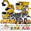 Construction Vehicle Toy Set: Digger, Excavator, Cement Mixer, Crane