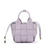 New high-end leather woven vegetable basket women's bag niche design women's soft cowhide portable messenger bucket bag