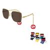 GUCCI Alloy Round Sunglasses Men's (Unisex) Sunglasses GG0724S 002