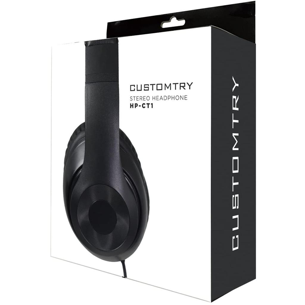 CUSTOMTRY Custom Try Headphones Sealed 40mm Driver HP-CT1 [6.35mm Stereo Conversion Plug Included] Black