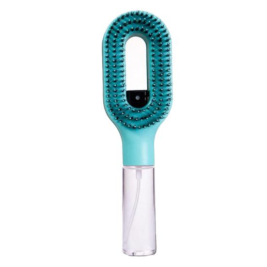 2-In-1 Misting Hair Brush with Built-In Water Spray Curly Wavy Straight Hair Detangling Wet Dry Hairbrush Travel Friendly Anti-Frizz Hair Comb