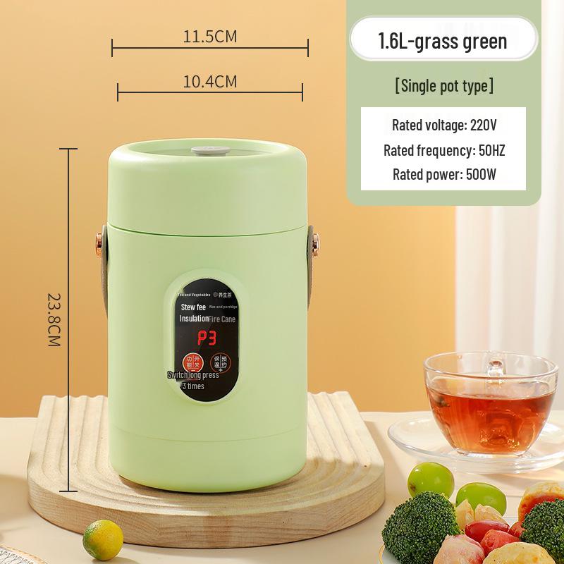 Douyin Celebrity Electric Stew Pot: Portable Multi-Function Soup & Porridge Cooker with Clear Stainless Steel Design