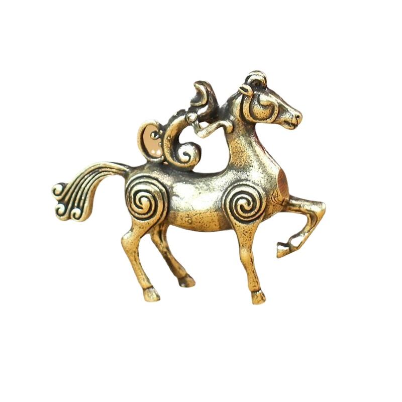 Bronze-Finished Metal Horse Figurine A Collectible Desktop Sculpture from the Twelve Zodiac Animal Series A