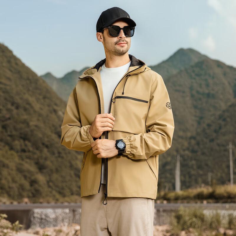 JEEP Men's Spring Autumn Detachable Hood Hiking Jacket