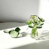 Niedliche Mini-Figur Blume aus Kunstkristall, mundgeblasenes Glas-Bouquet, Sammlerstück, kleines Blumenvasen-Ornament mit Biene/Vogel für Heim- und Büro-Tischdekoration