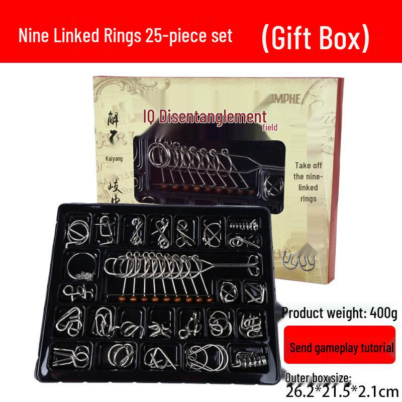 

36-Piece Interlocking Rings Puzzle: Intellectual Disentanglement Game for Children and Adults - Kongming Lock Style
