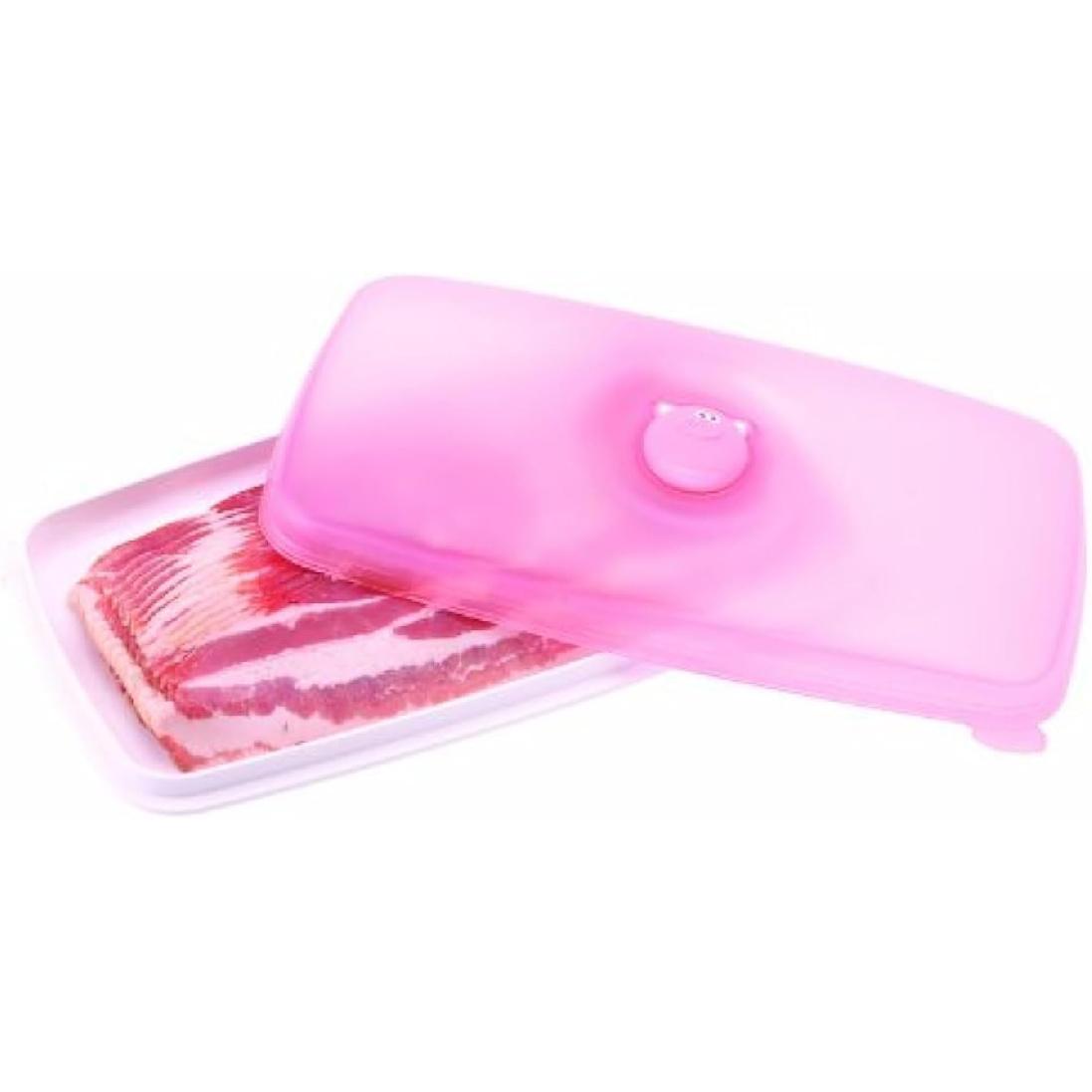 MSC International Joie Oink Piggy Airtight Bacon Keeper Storage Container Pod, A, Pink