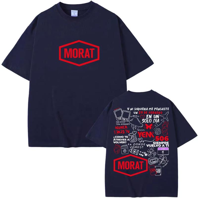 Rock Band Morat Tour 2025 Graphic Print T Shirts Unisex Women Hip Hop Trendy Harajuku T Shirt Oversized Cotton Fans Gifts TShirts