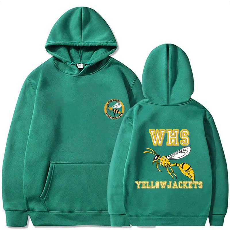 Zimní žlutá cestovní mikina s kapucí Módní potisk Sportovní oblečení Ležérní streetové oblečení Vzor Hip Hop Teplá mikina