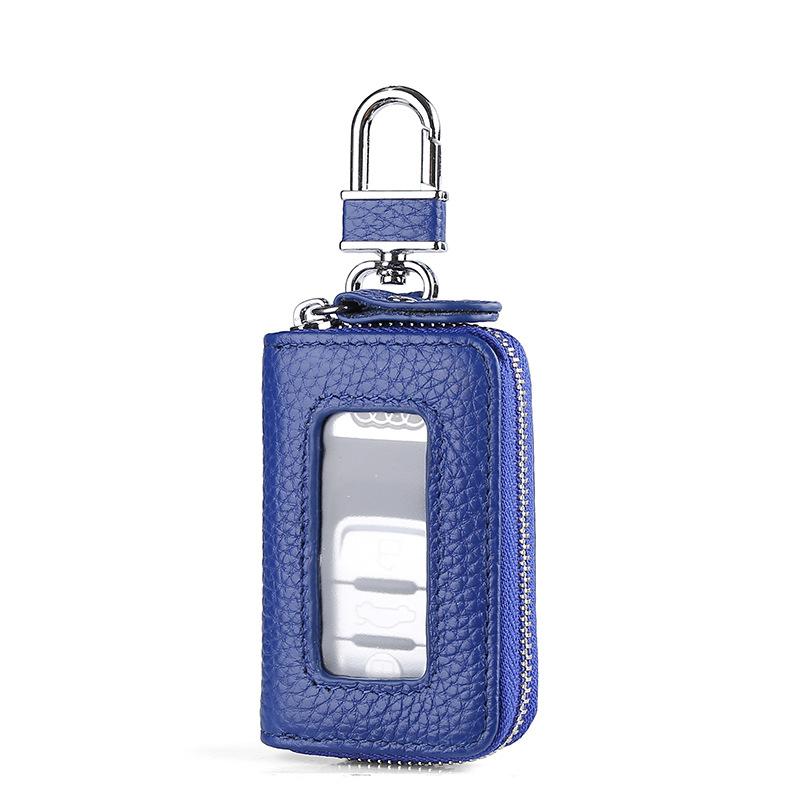 Retro Schlüsselanhänger Brieftasche Reißverschlusstasche Visuelle Spiegelfenster Autoschlüssel Schutztasche Leder Schlüsselhalter Mini Autoschlüssel Tasche Fall
