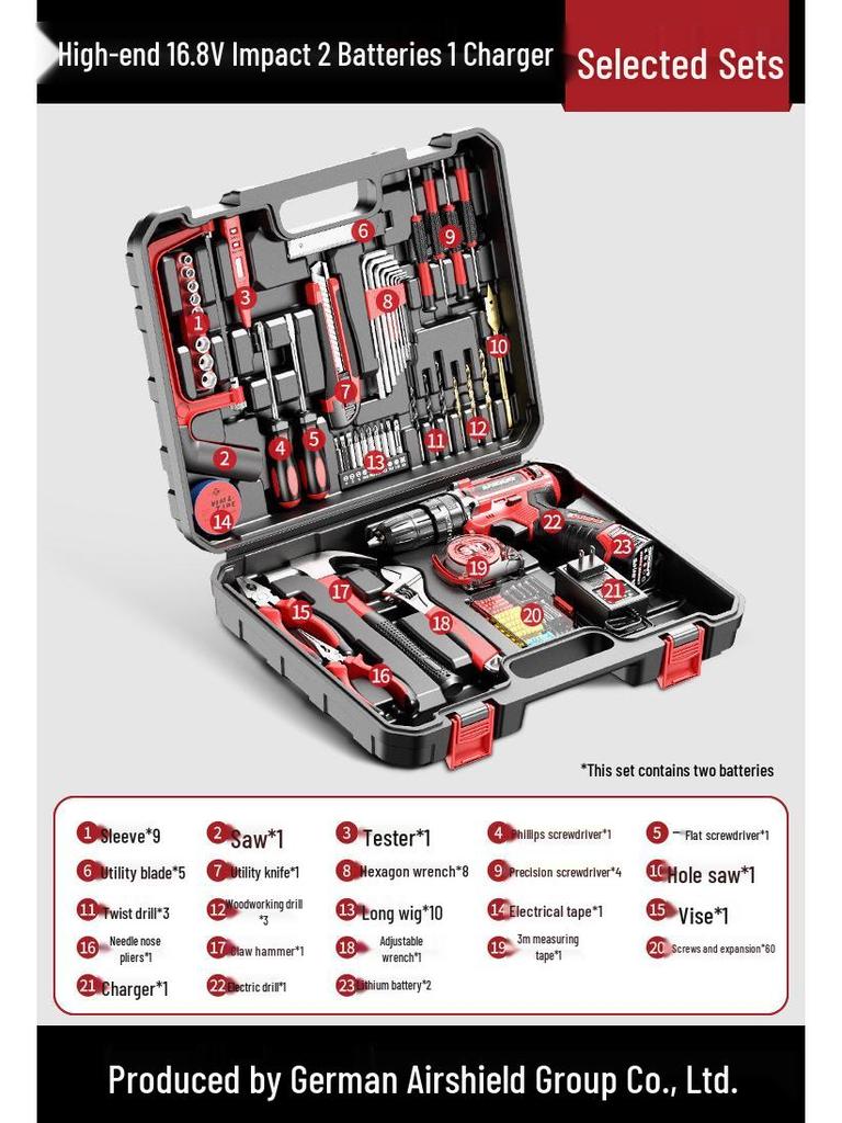 Multifunctional Household Toolbox: Complete Electric Drill & Repair Set