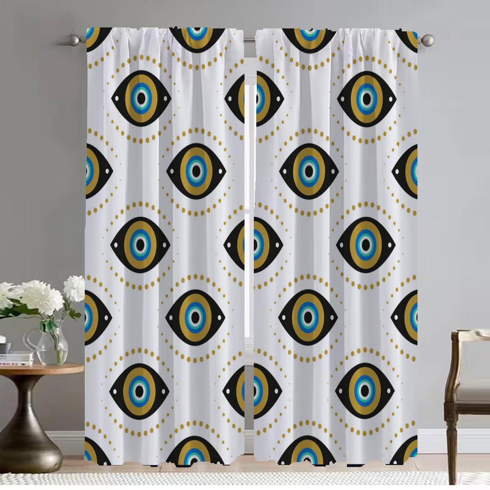 Elegant Room Curtains for Living Room Eyelash Partition Window Curtain Blackout Curtains 2 Pieces Shades Tulle for Bedroom Child