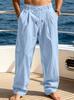 New Men's Summer Thin Straight Linen Retro Drape Casual Pants American Loose Breathable Trousers