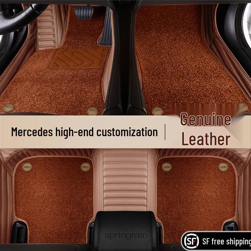 Mercedes-Benz Genuine Leather Full Surround Floor Mats for E-Class, C-Class, S-Class, G-Class, EQC, EQE, GLS, GLE 450 AMG.