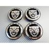 4pcs Jaguar Growler Alloy Wheel Centre Caps - Black