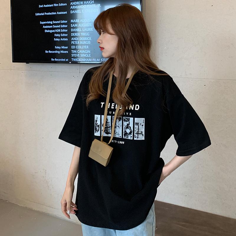 Coreano estate casual t-shirt larga donna streetwear harajuku lettera stampa manica corta t-shirt donna y2k top vestiti vintage