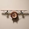 Vintage Iron Airplane Propeller Clock: Decorative Wall Hanging