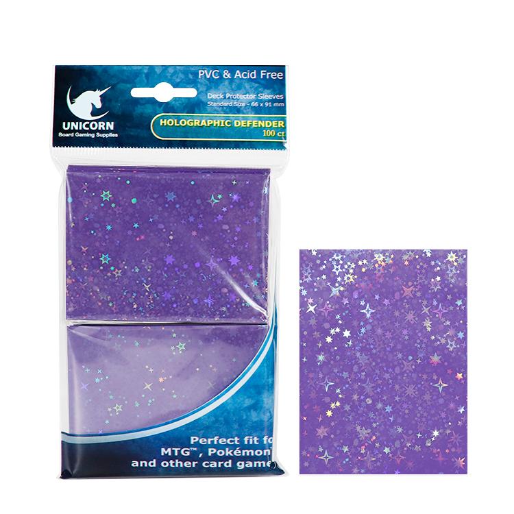 2024 NEW!!! Galaxy Effects Hologram Card Sleeves STANDARD SIZE NON-RUB MATTE BACK HEAT HOLOGRAPHIC SLEEVES Printing Mailing