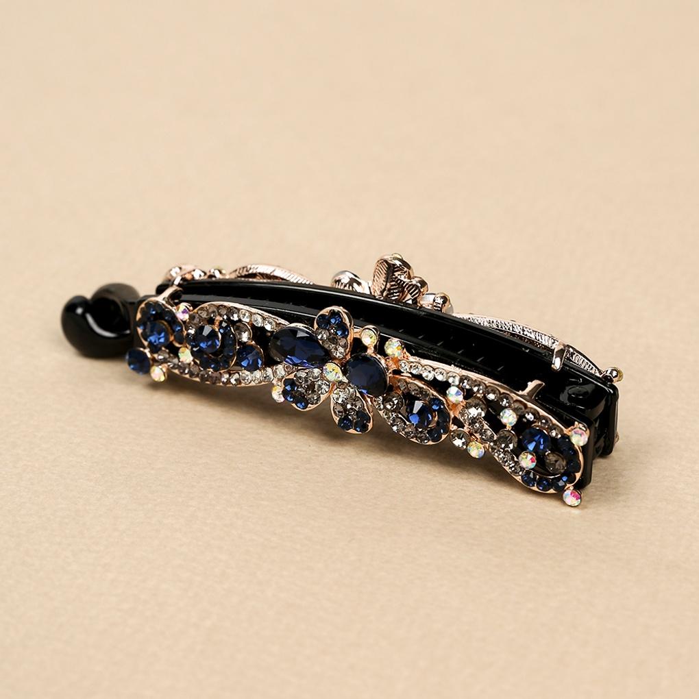 Women's Queen Flower Hair Banana Pin Cubic Point Clip