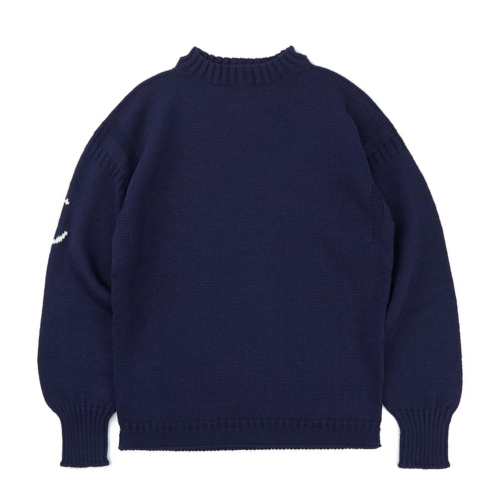 Geonjiulleunseu Fisherman Whole Garment Sweater - Navy