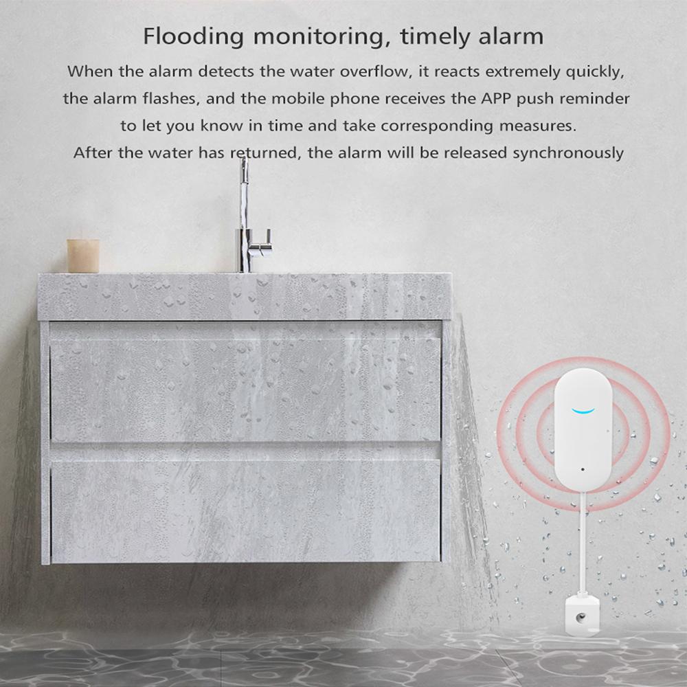 WiFi Water Leak Sensor Security Leakage Overflow Alarm Home Household Detector