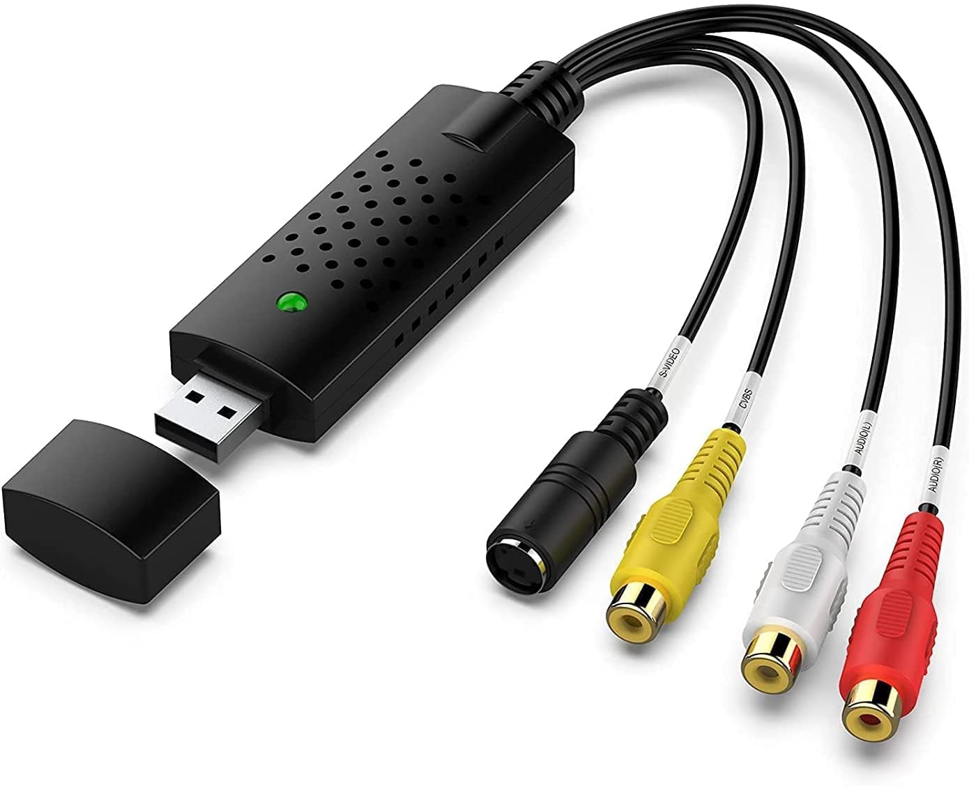

USB 2.0 захват 4-канального видео ТВ DVD VHS адаптер захвата аудио ТВ видеорегистратор чёрный