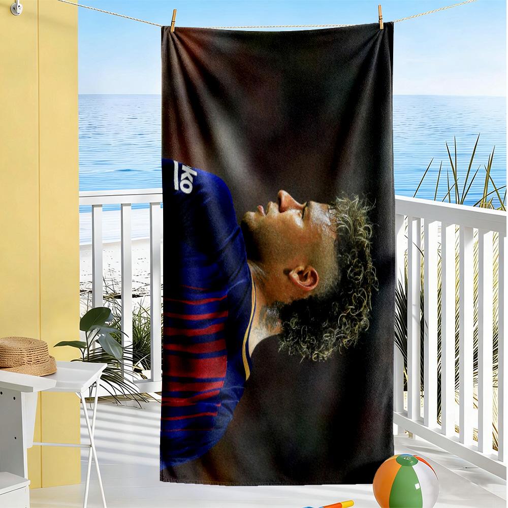 Neymar's Iconic Haircut Beach Towel Quick-Dry Soft Microfiber Comfortable Lightweight Perfect for Traveling Yoga Camping and Swimming