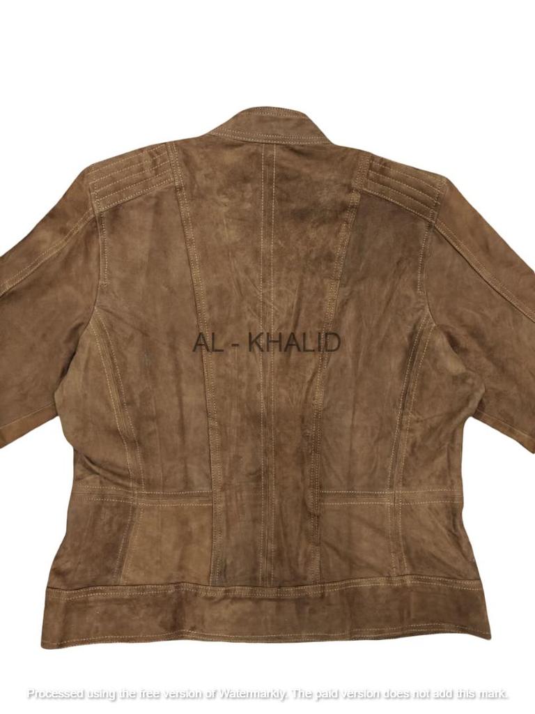 Women Jacket Suede Brown Handmade Lambskin Leather Genuine Biker Motorcycle Stylish