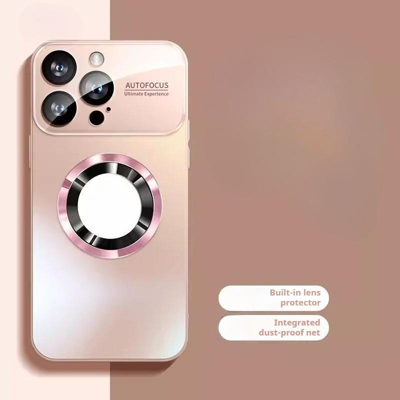 New Titanium iPhone Case for 17 16 15 14 Pro Max, Luxury Matte Magnetic Cover with Camera Lens Protector, Anti-Scratch Wireless Charging Phone Shell