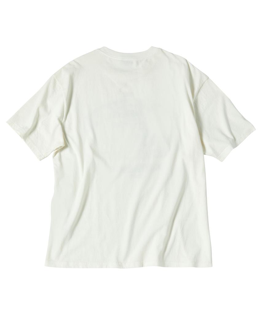 TRAVEL Field Stamp Pigment Short Sleeve T-Shirt Cream