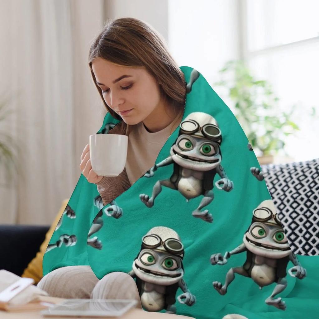Šílená žába . Přehoz Roztomilý Kostkovaný Cestovní Měkké Postele chlupaté Deky