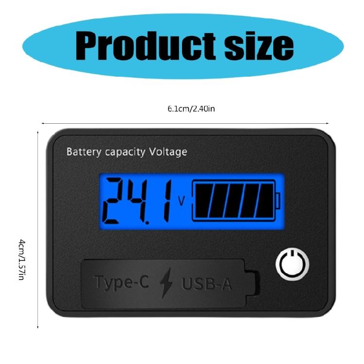 8-30V Battery Capacity Indicator LCD Car Motorcycle Voltmeter Electricity Meter Digital Battery Charge Levels Indicator