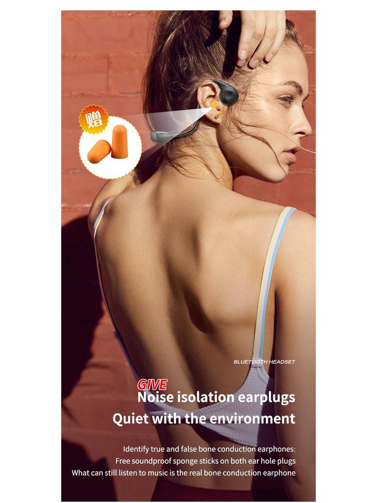 New M2 Dual Ear Hanging Bone Conduction Bluetooth Earphones - Wireless, Non-In-Ear, Sports Neckband Design