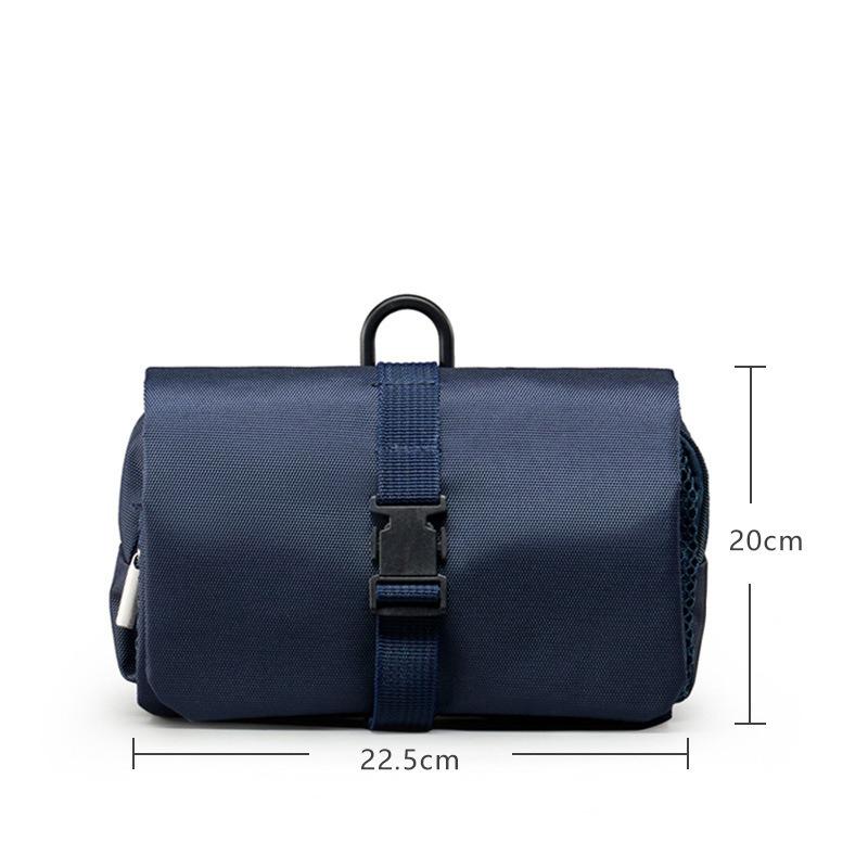 Large Capacity Japanese Folding Toiletry Bag with Hook for Travel Toiletries Cosmetic Organizer Snap Shut Design