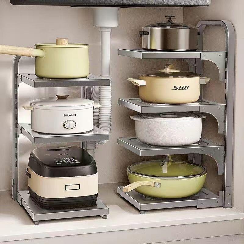 Kitchen Rack, Pot Rack, New Multi-layer Adjustable Sink, Narrow Storage Rack In the Corner of the Cabinet