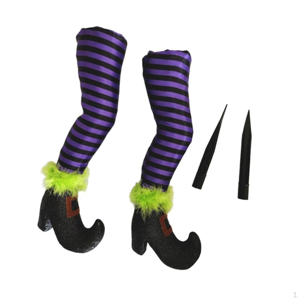 2 Pieces Halloween Witch Legs Wicked Prop with Stakes Party Lawn Yard Indoor Scary
