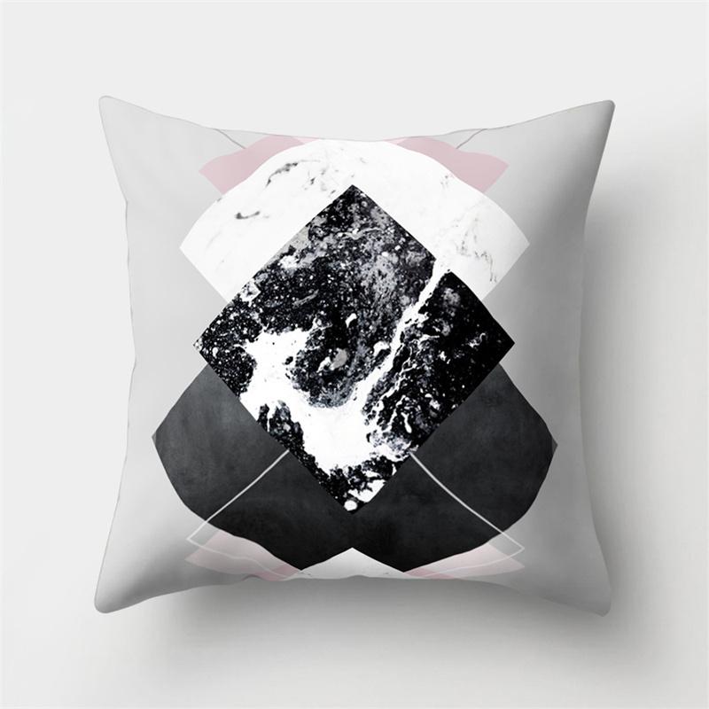 45x45cm Colorful Abstract Geometric Pillowcase Peach Skin Living Room Sofa Office Seat Car Cushion Cover Home Decoration