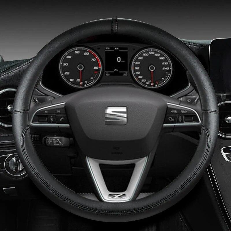 For Seat Leon Cupra R Leon ST Cupra Leon ST Cupra Ateca Cupra Ateca FR Car Steering Wheel Cover PU Leather Auto Accessories