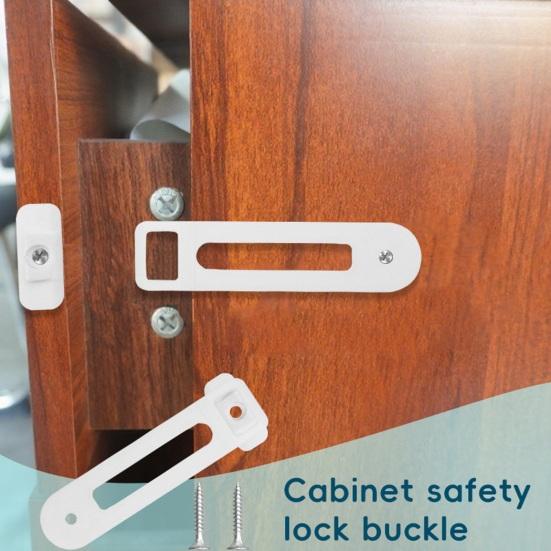 Cabinet Safety Lock with Screws Multi-Purpose Drawer Cupboard Child Proofing Safety Buckle Baby Proof Security Latch Lock