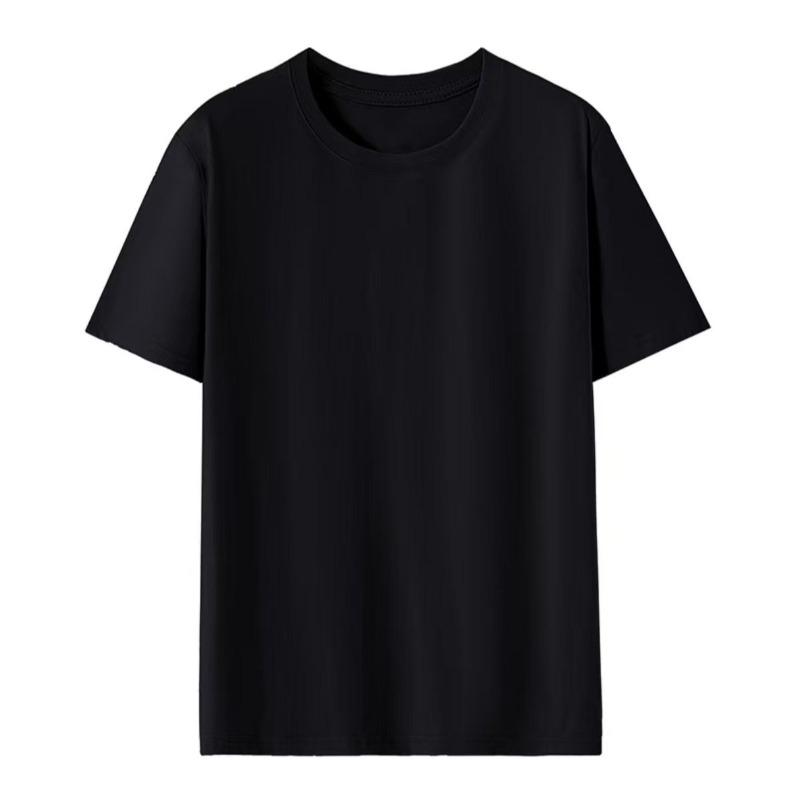 Pure cotton T-shirt women's round neck short-sleeved T-shirt logo advertising shirt group clothing trendy brand women's top solid color clothes