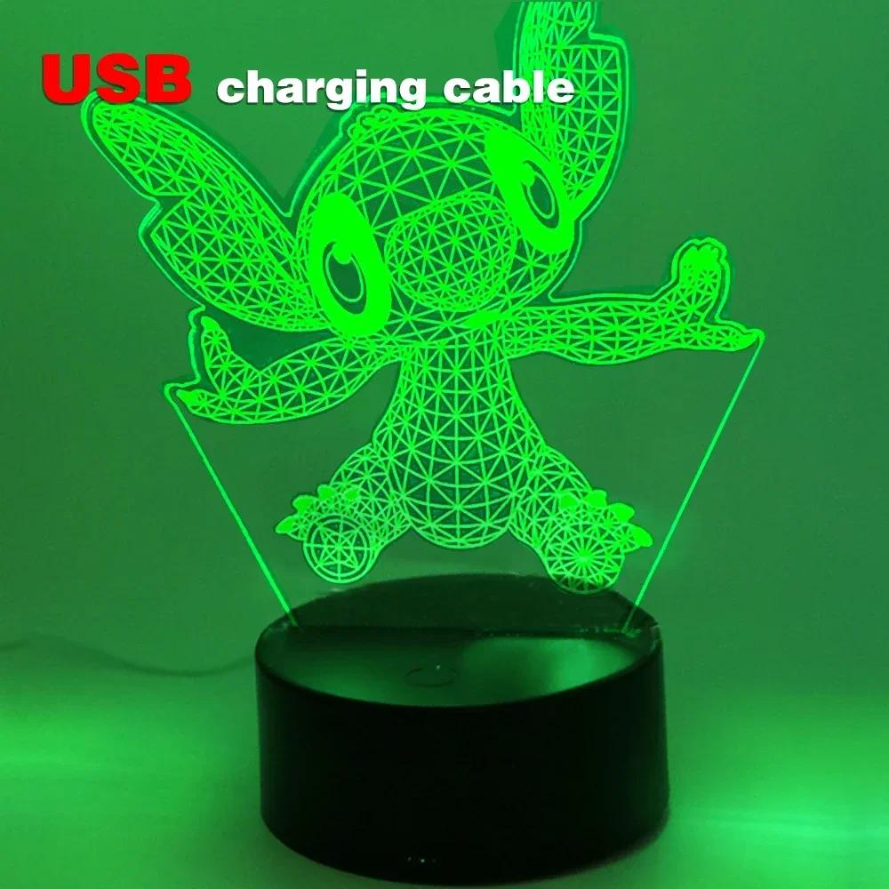 Led Cute Touch Lamp Anime Stitch Gaming Bedroom Decoration Usb Night Lights Kids Birthday Personalized Gift Aesthetic Room Decor