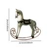 Wooden Horse Figurine Rocking Horse Statue for Garden Living Room Home Decor Collectible Animal Sculpture Desktop Shelf Home