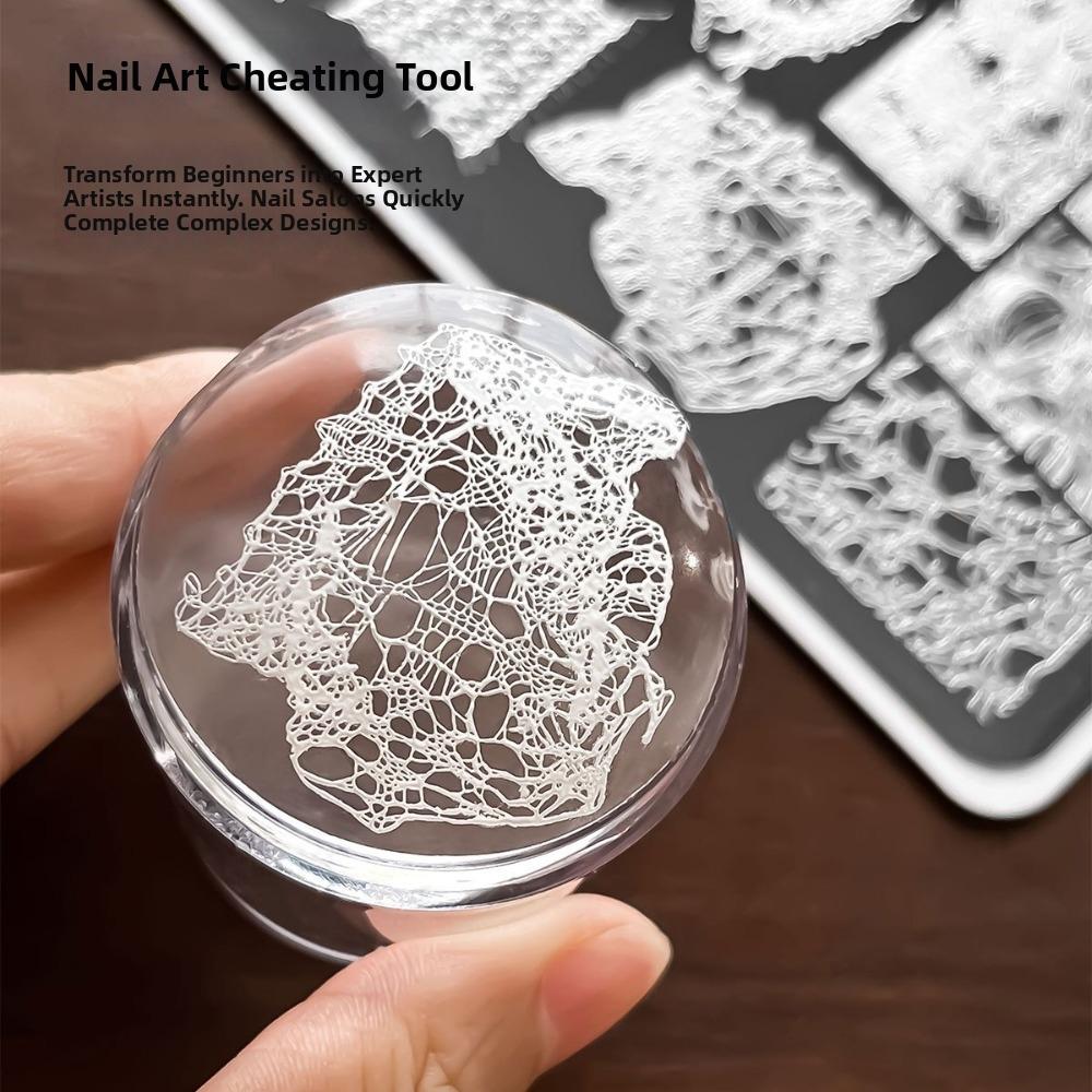 Flower Lace Nail Stencil 3D Lace Nail Stamp Template New Nail Printing Stencils for DIY Nail Art