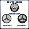 Car Sticker 2025 Hot For Mercedes Benz For Mercedes Benz Chrome Silver And Gloss Black OE Style Front Grill Star Emblem Chrome L