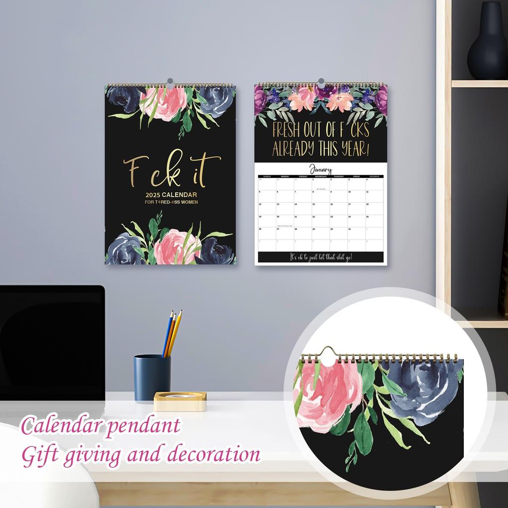 2025 Calendar For Tired Women, Home Wall Calendar, Funny Dirty Words Calendar For Women