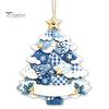 Indoor Seasonal Window Hangings Acrylic Christmas Tree Hanging Ornament, 2D Patchwork Print Cute Festive Decors Pendant with Merry Christmas, Holiday