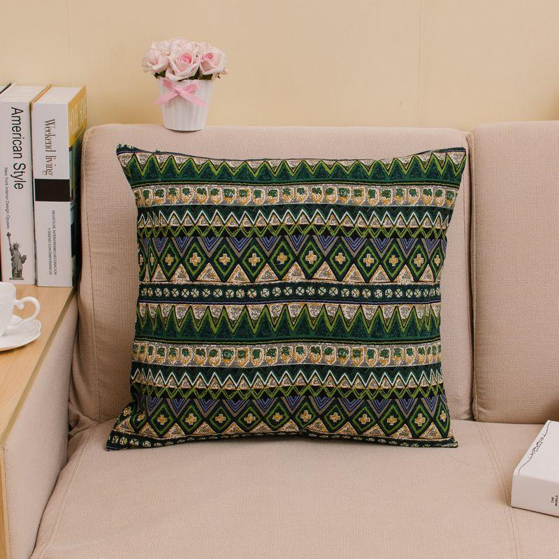 

Southeast Asia Pillow Coffee Shop Rattan Chair Fabric Sofa Bohemia Green 30*50cm (without core)