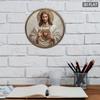 Sacred Heart of Jesus Metal Wall Art, Religious Tin Sign Home Decor 20x20 Cm